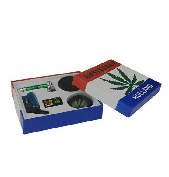 Cannabis Pipe, Lighter And Grinder Set Giveaway