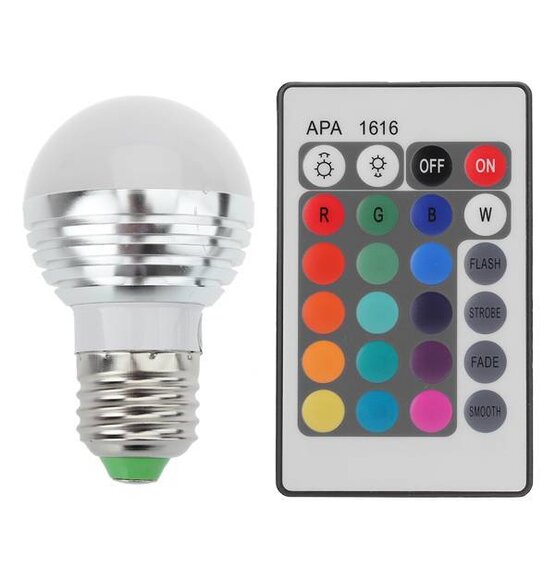 LED Bulb Color 3W With Remote XL