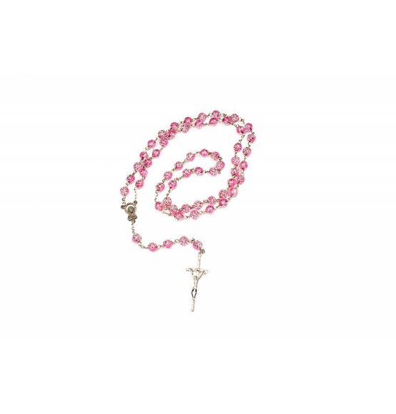 Rosenkranz mit Perlen in Rosa