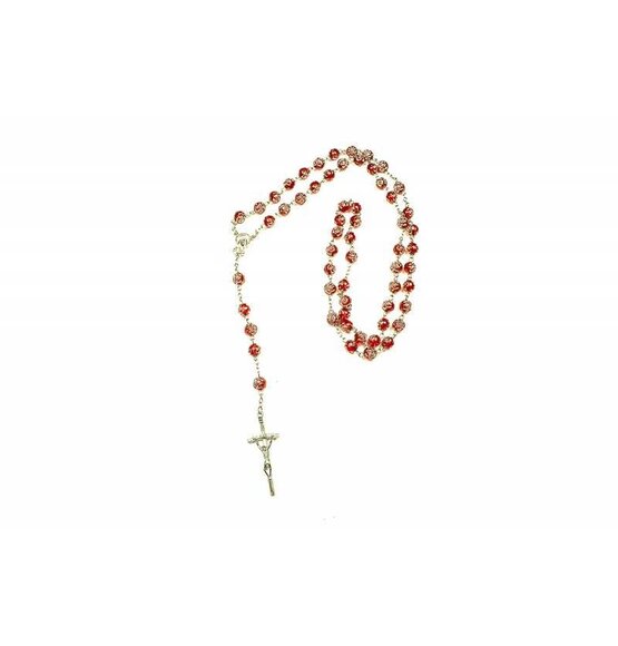 Rosenkranz mit Perlen in Rot