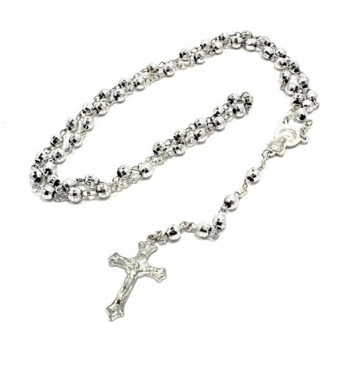 Rosary Plastic Silver