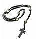 Wood Rosary Black With Saints / Relief