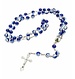 Rosary Blue / White Glass Look A Like
