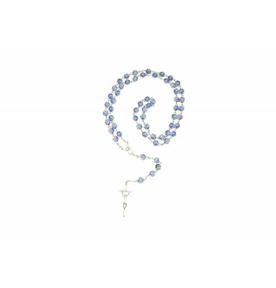 Rosenkranz Silber/Blau