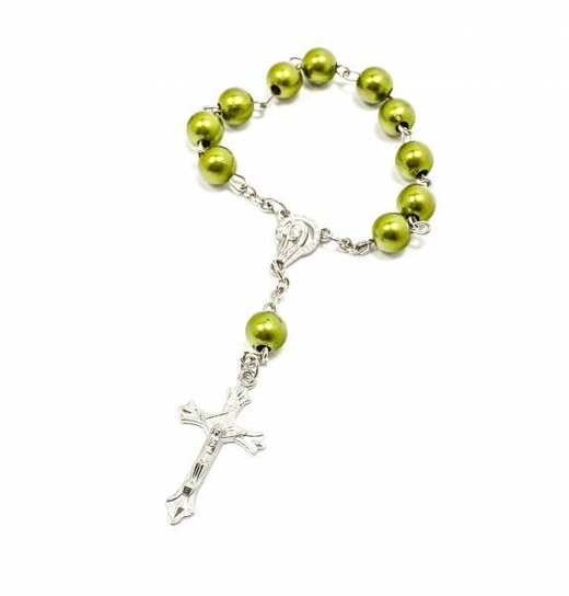 Rosary Bracelet / Olive Green Key In Box