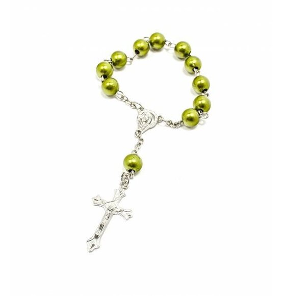 Rosary Bracelet / Olive Green Key In Box