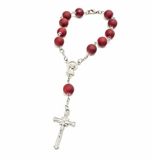 Rosary Bracelet / Key Bead Big Red