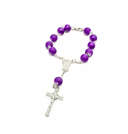 Rosary Bracelet / Key Bead Big Purple