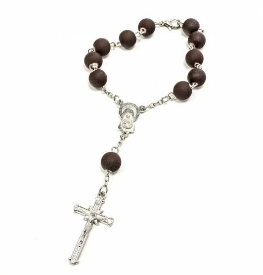 Rosary Bracelet / Key Bead Big Brown