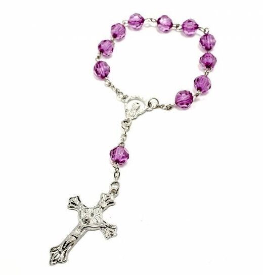 Rosary Bracelet / Key Transparent Purple