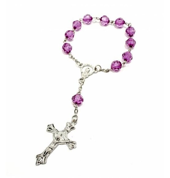 Rosary Bracelet / Key Transparent Purple