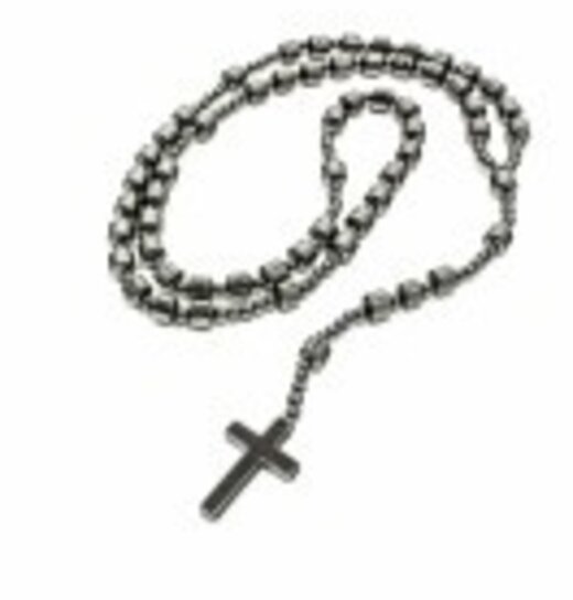 Anthracite Rosary Beads With Big Cylinder Metal