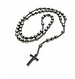 Anthracite Rosary Beads With Big Cylinder Metal