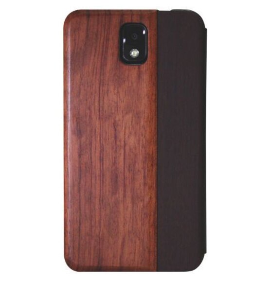 Wood Leather Flip Cover Samsung Galaxy Note 3