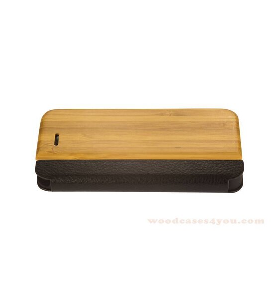 Wood Leather Flip Cover IPhone 5 / 5S