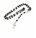 Rosary Silver / Anthracite Cylinder Beads Metal