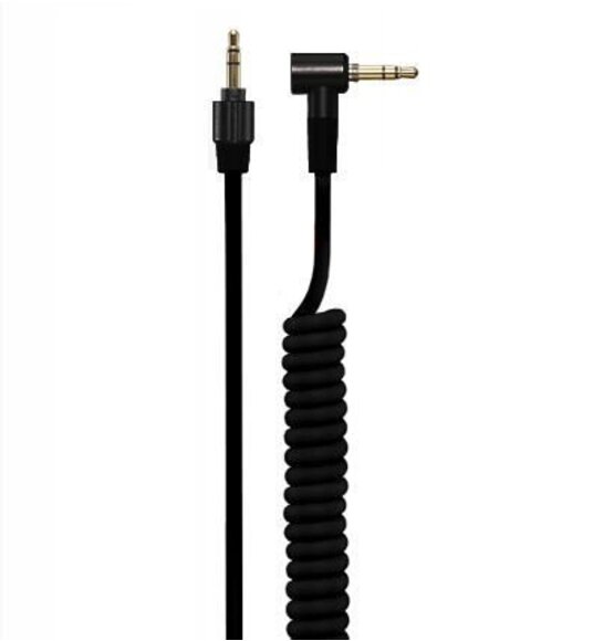 4.2Mm Spiralkabel Mit 3,5-Mm-Twist-Verschluss-Stecker Schwarz