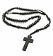 Hölzerne Halskette Mit Kreuz / Rosenkranz Black Wood