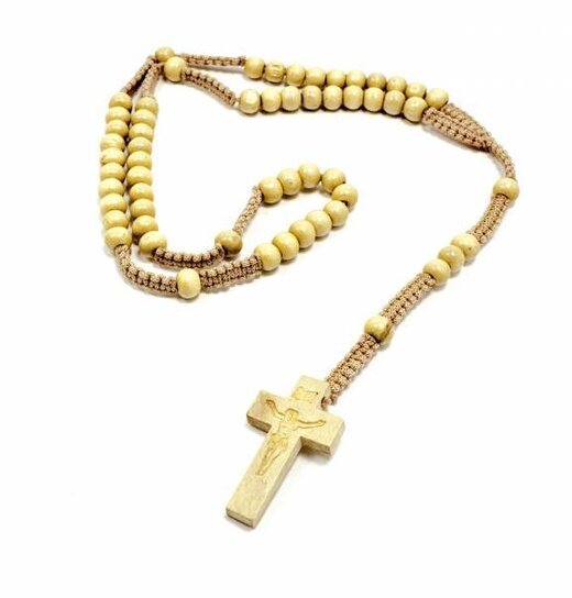 Wooden Necklace With Cross / Rosary Blankhout