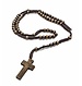 Hölzerne Halskette Mit Kreuz / Rosenkranz Brown