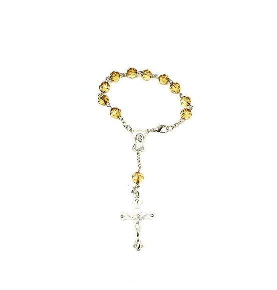 Car Pendant Clear Brown Beads
