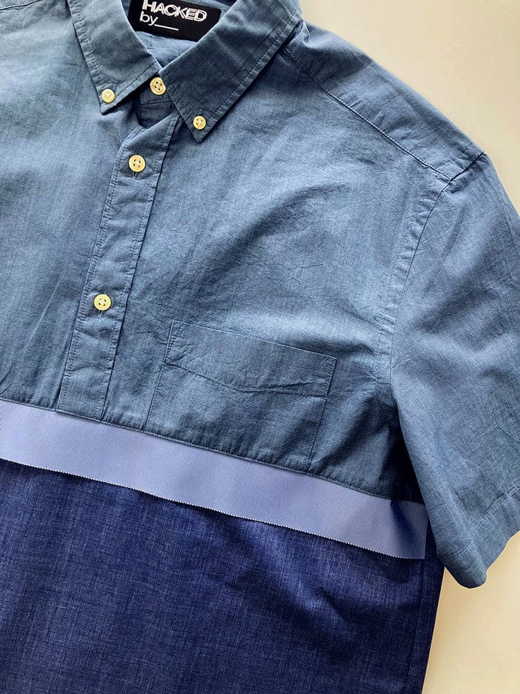 Hacked by__ Shortsleeved anorak shirt | Blue