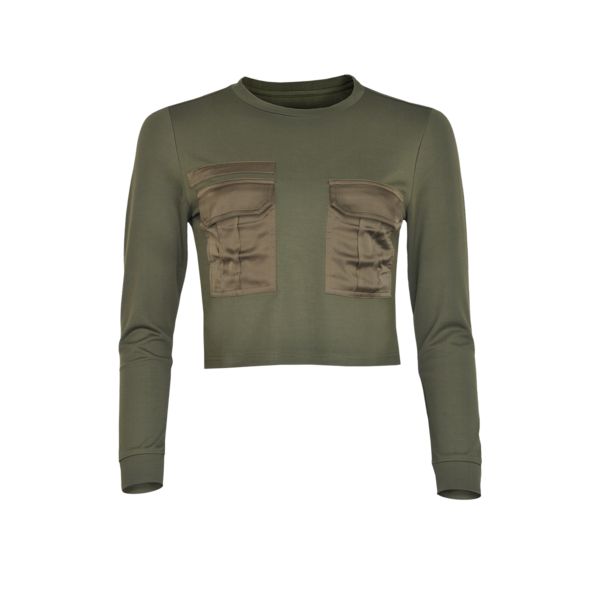 La Sisters Pocket Sweater Army la sisters kopen in de aanbieding