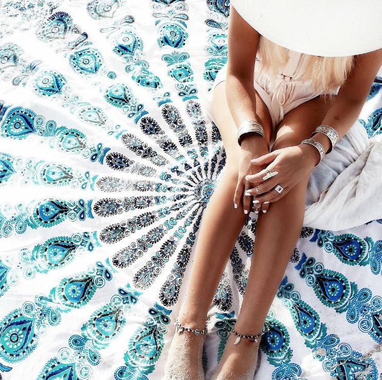 Fliex Roundie Beach Towel Blue fliex kopen in de aanbieding