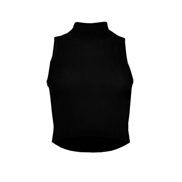 La Sisters Top Satin Ribbed Black la sisters kopen in de aanbieding