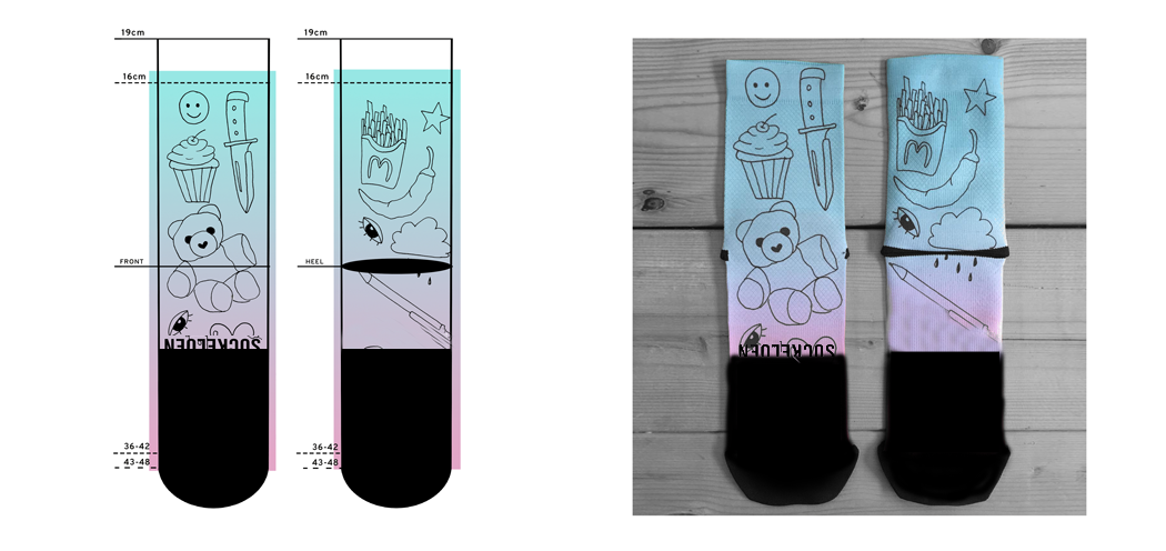 Template Custom Bedrukt Sockeloen