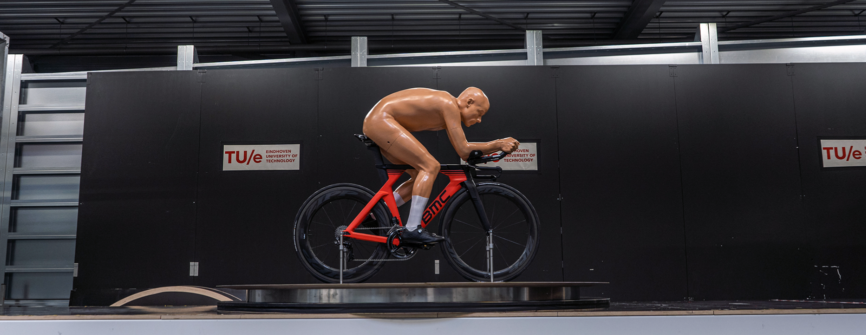 Aero fietssokken testopstelling van TU