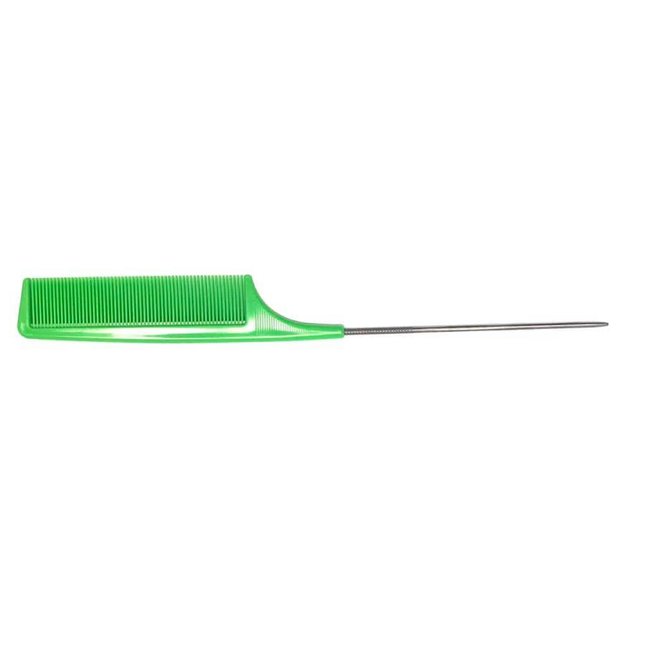 HBT Pointed Comb With Iron Handle - Green