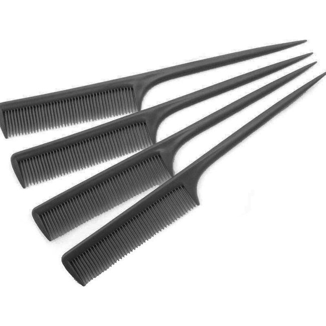 HBT Pointed Comb With Plastic Steel - BLACK