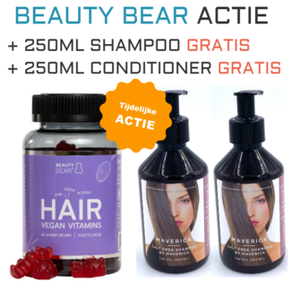 BEAUTY BEAR Vitamines capillaires, 60 Gummies - Set Shampooing & Conditioner
