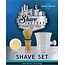 The Shave Factory Shave Set White Porcelain Shaving Bowl, Shaving Brush and Shaving Soap.