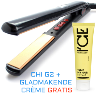 CHI G2 Keramische  stijltang  + Gladmakende Creme Gratis