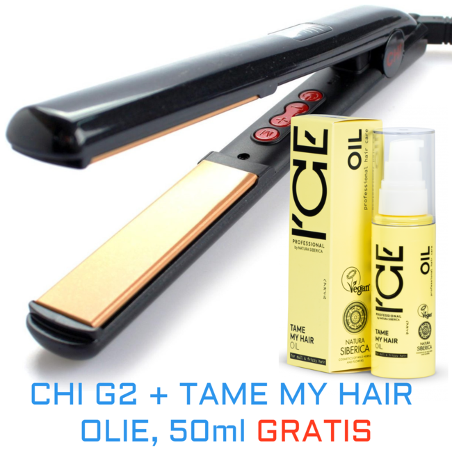 CHI Lisseur Céramique G2 + Huile TAME MY HAIR, 50 ml