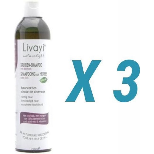 Livayi Shampooing à l'ail classique, 3 x 250 ml