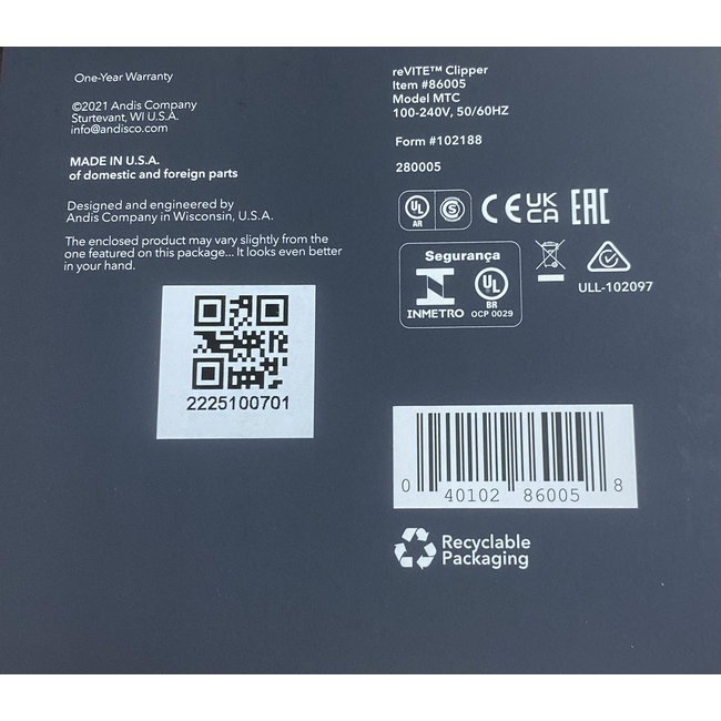 ANDIS Tondeuse reVITE Noir