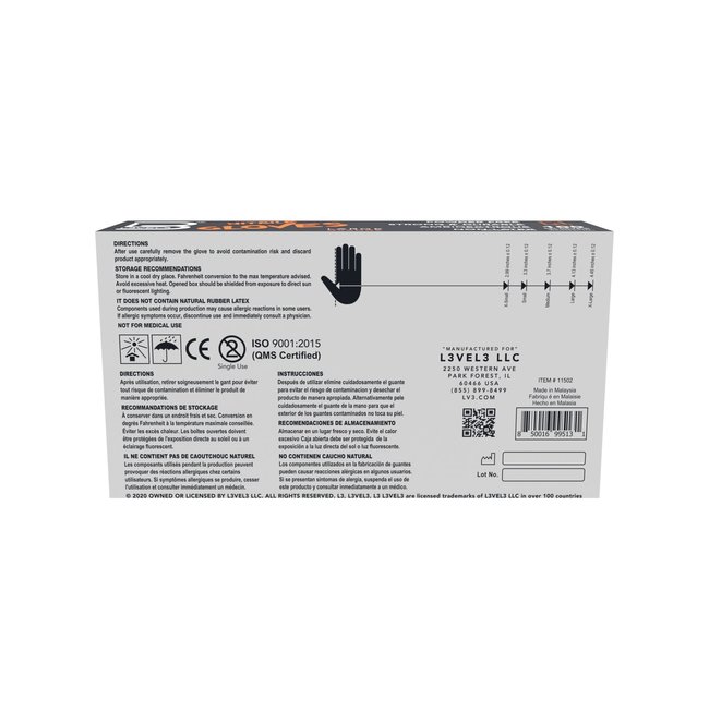 L3VEL3 Nitrile Handschoenen 100pcs -  RED ISH - (4 Maten)