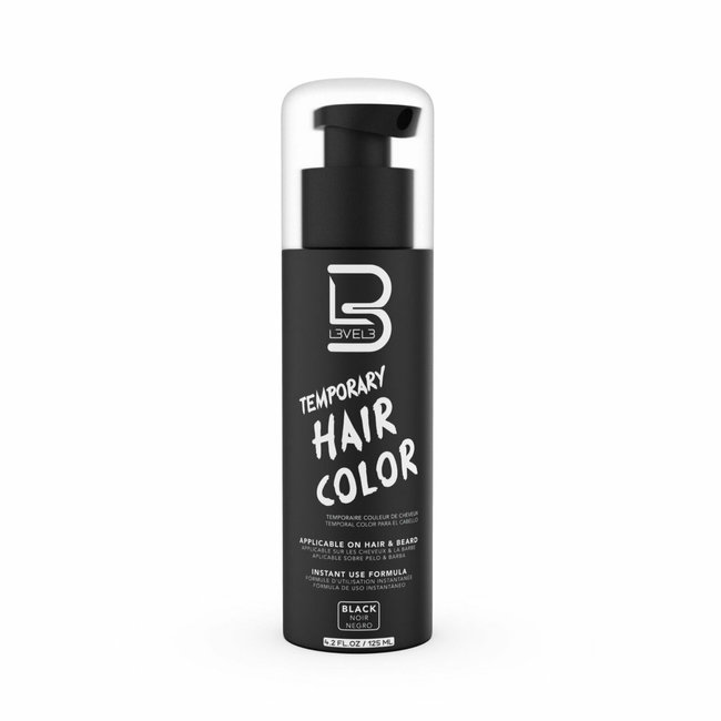 L3VEL3 Coloration temporaire des cheveux de barbe Noir, 125 ml