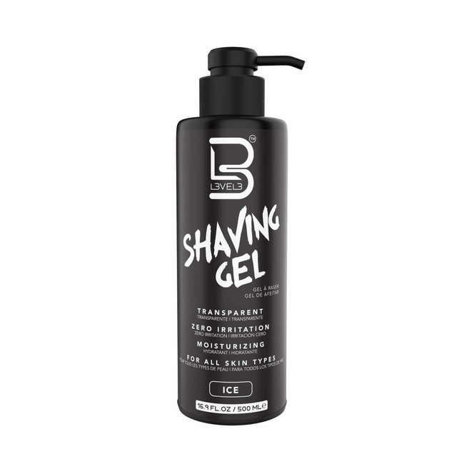 L3VEL3 Gel à raser transparent Glace, 500 ml