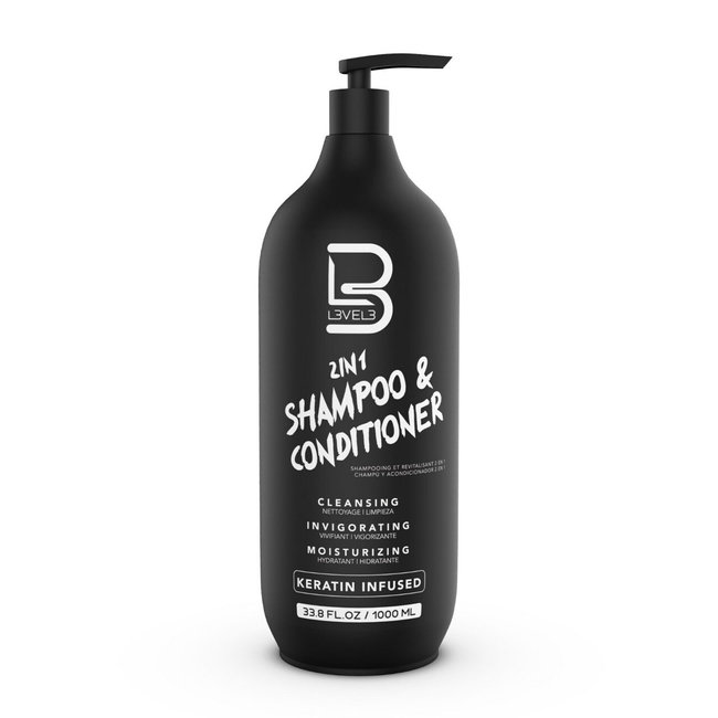 L3VEL3 Shampoing et après-shampoing 2 en 1 1000 ml