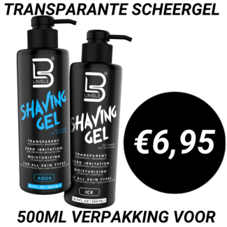 L3VEL3 Transparante Shaving Gel Aqua, 500ml