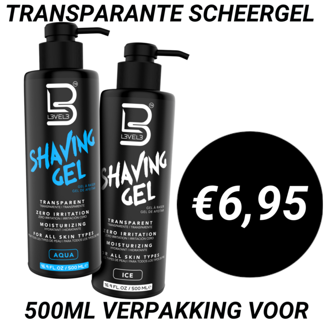 L3VEL3 Transparent Shaving Gel Aqua, 500ml