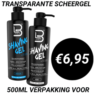 L3VEL3 Transparante Shaving Gel Ice, 500ml