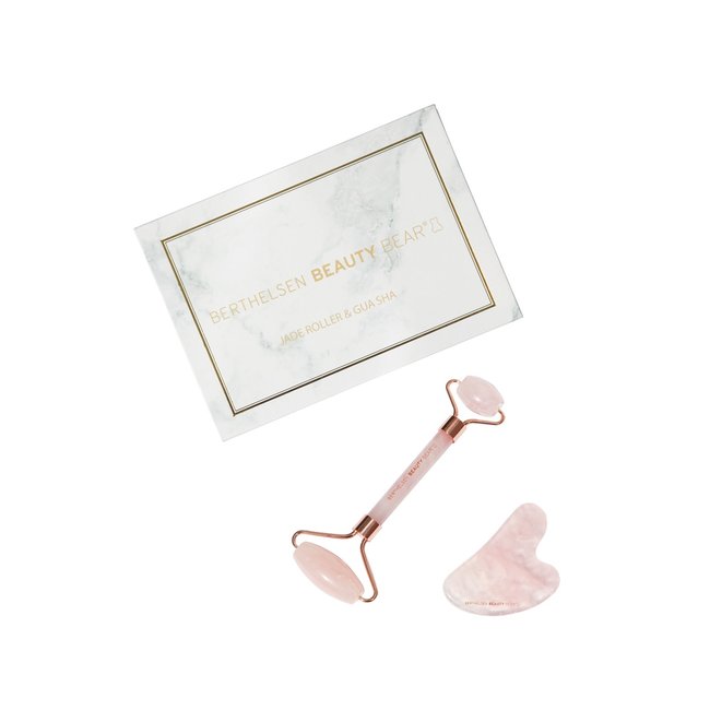 BEAUTY BEAR Rosa Quartz Roller + Gua Sha