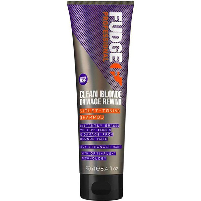 FUDGE Clean Blonde Damage Rewind Violet-Toning Shampoo, 250ml