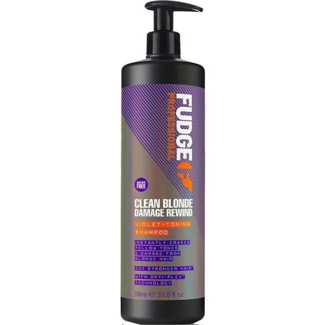 FUDGE Clean Blonde Damage Rewind Shampooing tonifiant violet, 1000 ml