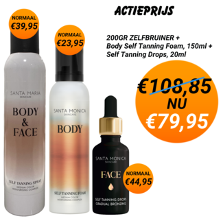 SANTA MARIA 200GR SELF TANNING + 150GR MOUSSE + 20ML TANNING DROPS